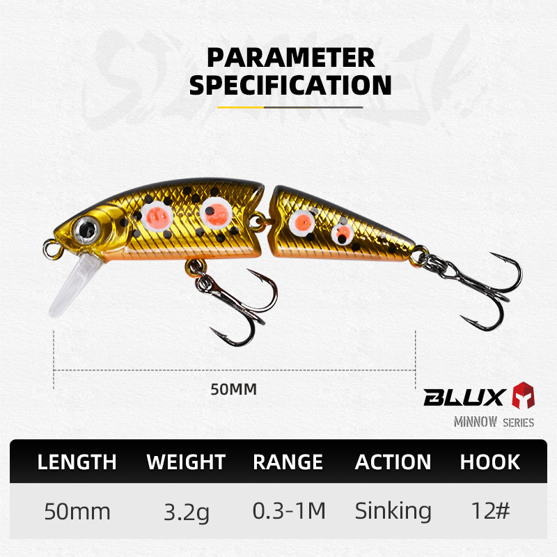 BLUX DR. Minnow Joint 50S Swim - Fishing Lure Spinnerbait recension och pris